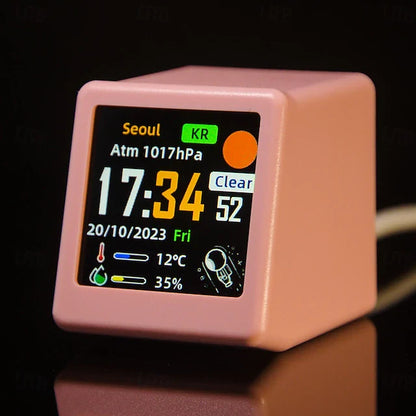 Smart Portable Clock WiFi Weather Station – Real-Time Temperature, Humidity & Weather Display
